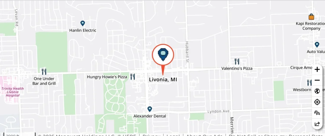 Location of Livonia MI