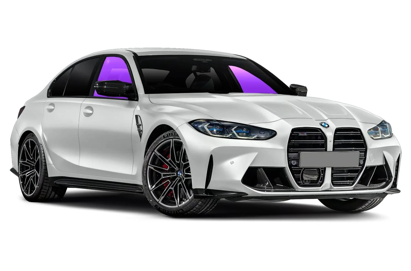Professional Window tinting service for two front windows at TintedAF